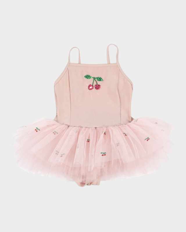 Girl's Marina Cherry-Print Tutu Dress, Size 9M-6